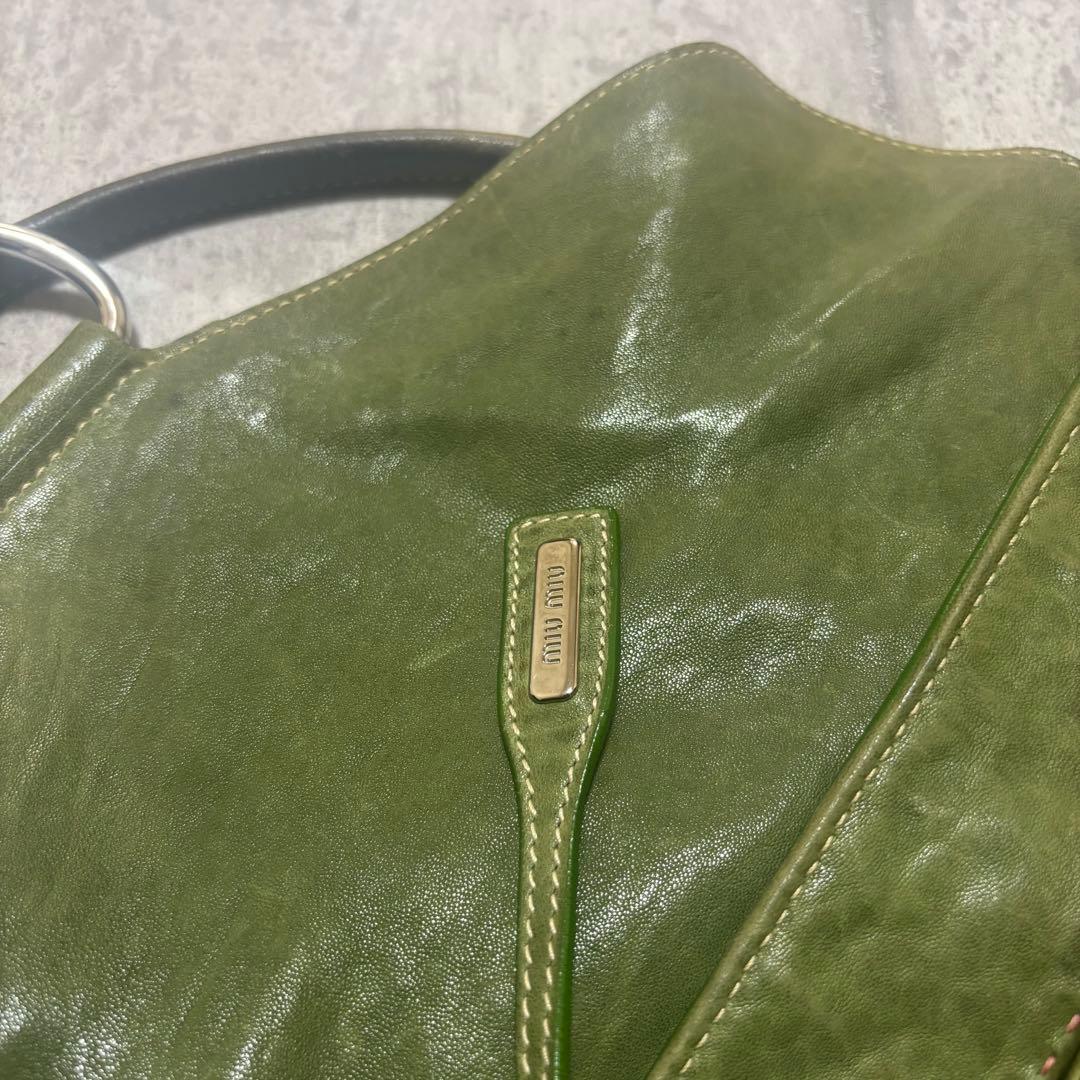 バッグ 00s archive miumiu leather shoulder bag