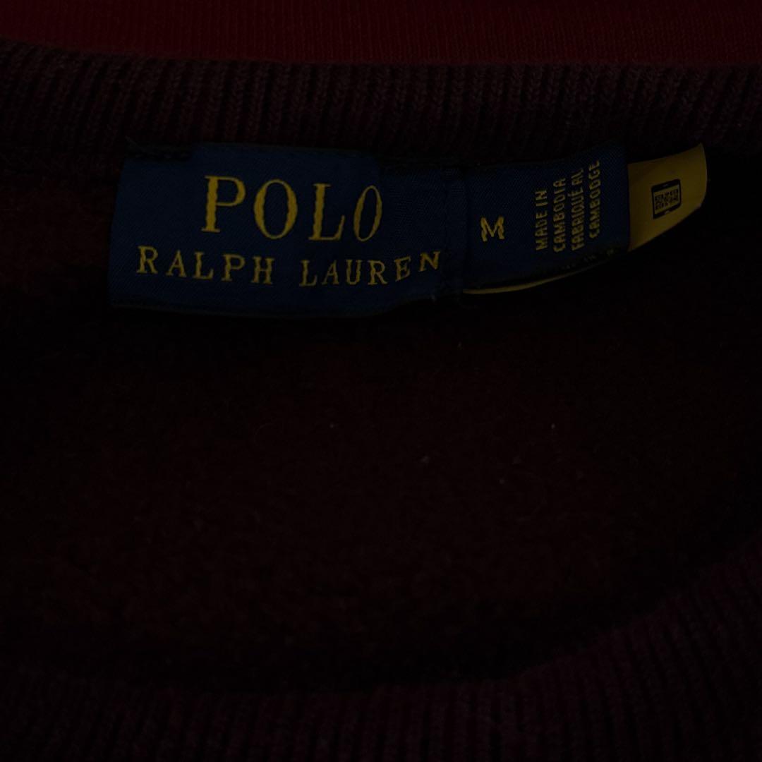 こ*わ様 ポロラルフローレン スウェット M ボルドー ワンポイント 刺繍 前V