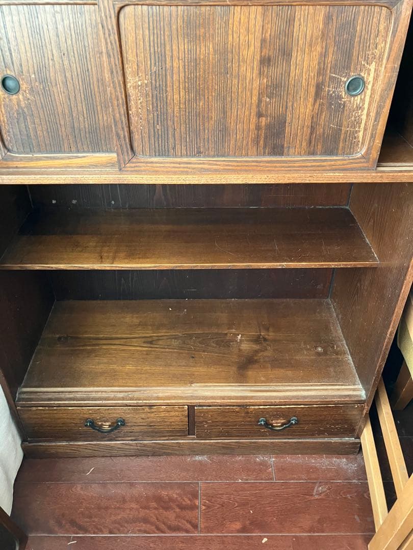 昭和レトロデザイン　木製箪笥　茶箪笥