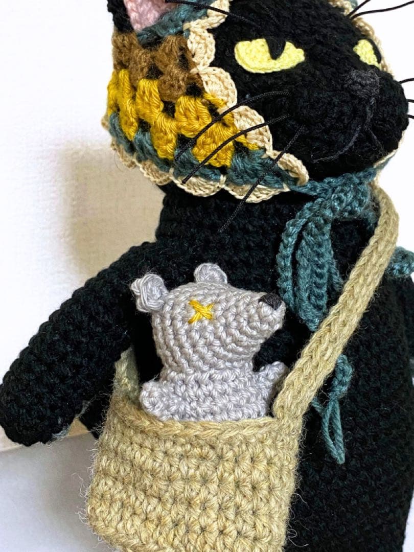 【eri35様お取置き】いっしょにおでかけ♪黒猫さんのあみぐるみ