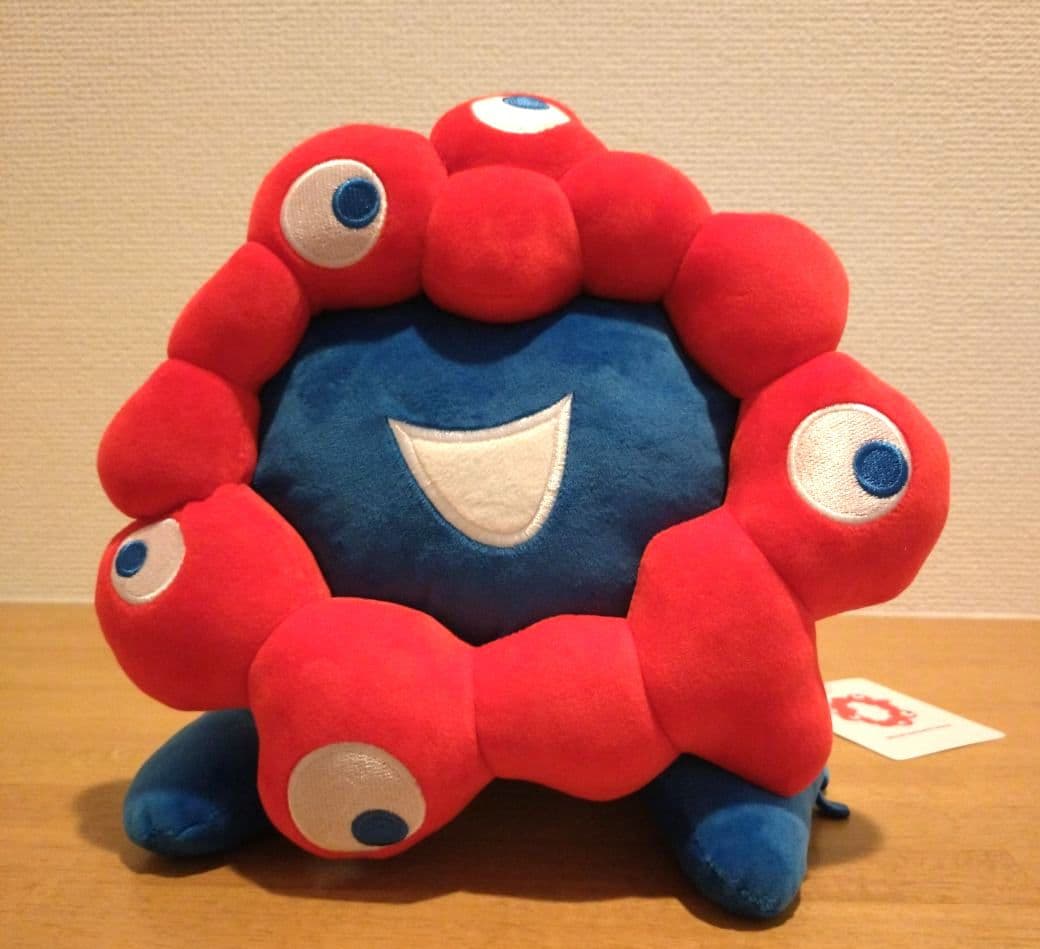 ミャクミャク　黒ミャクミャク　這い　ぬいぐるみ　Lサイズ　マイドオオキニ缶　青缶