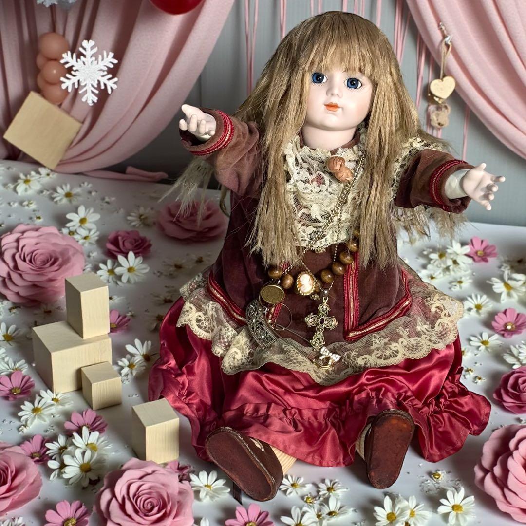 焼きみかん ビスクドール ブリュ ジュン ローズレッドドレス レッドボネ