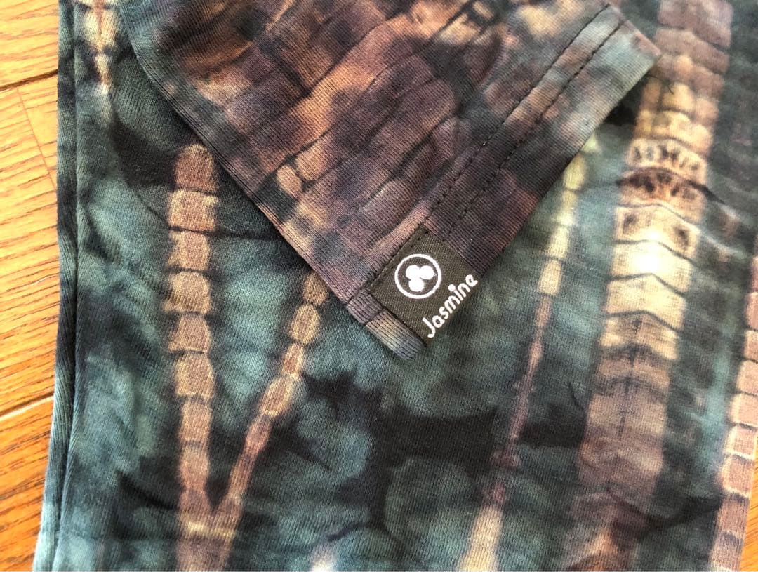 新品未使用Aon jasmineネイビー⁇ブラウン柔らかレギンス タイダイ染め