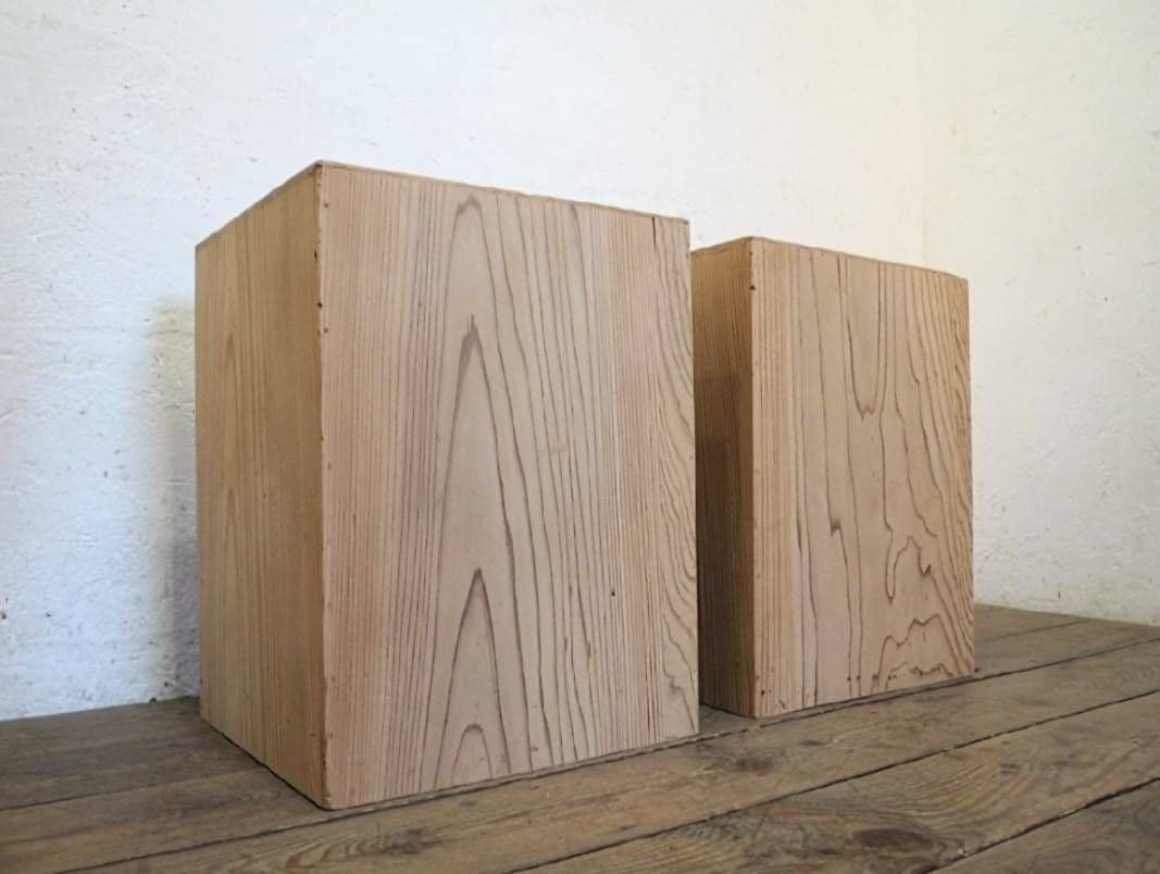 1110 2台組　レトロな杉のオープンラック　収納棚飾り棚　本棚　古家具　ケース