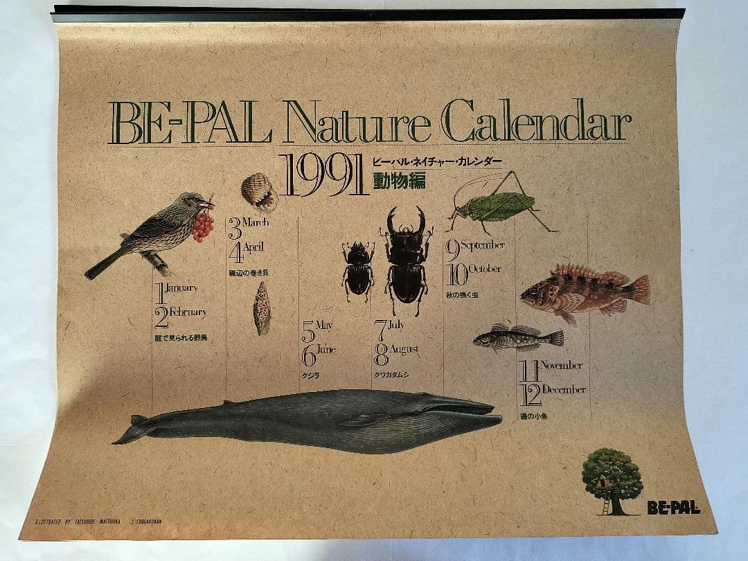 BE-PAL ビーパル カレンダー 新品未使用 1991年動物編　ヴィンテージ