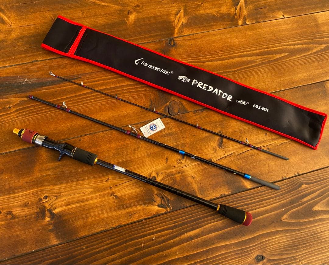 ジギングセット　レフトハンドル　3ピースパックロッド　Fujiガイド タイラバ