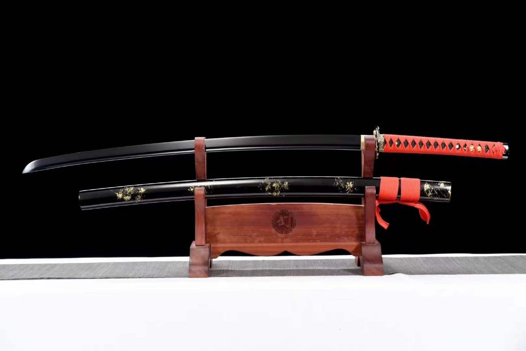 【影豹】中炭素鋼発黒侍刀 武具　刀装具　日本刀　模造刀 居合刀