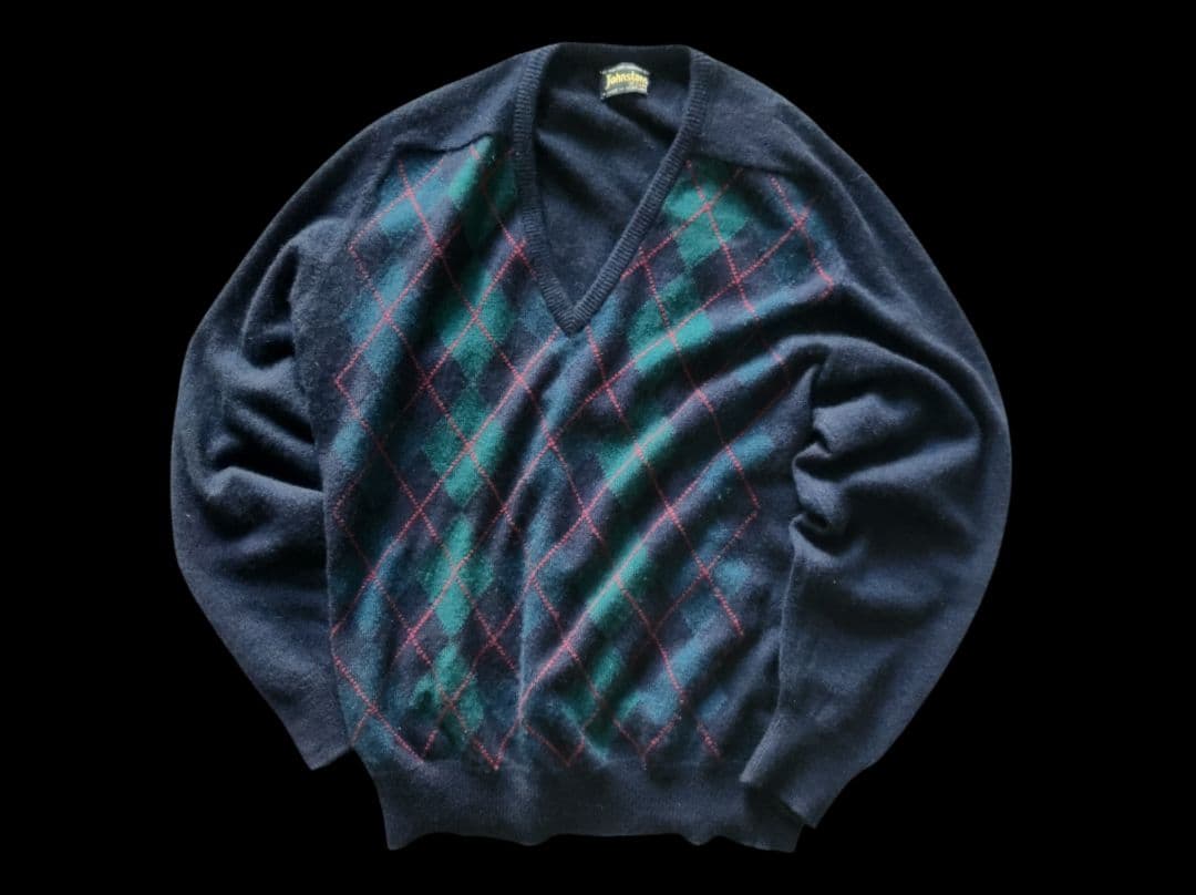 トップス 80s Johnstons of ELGIN Pure Cashmere 42