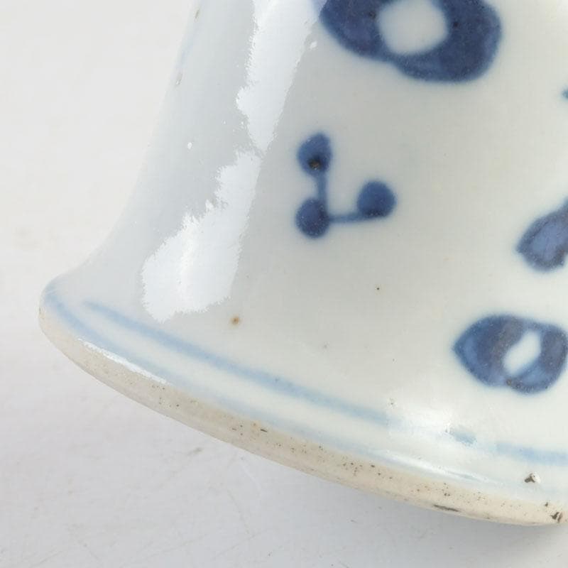 茶道具　伊万里焼　古染付　花草文　茶入　時代箱付　V　9309