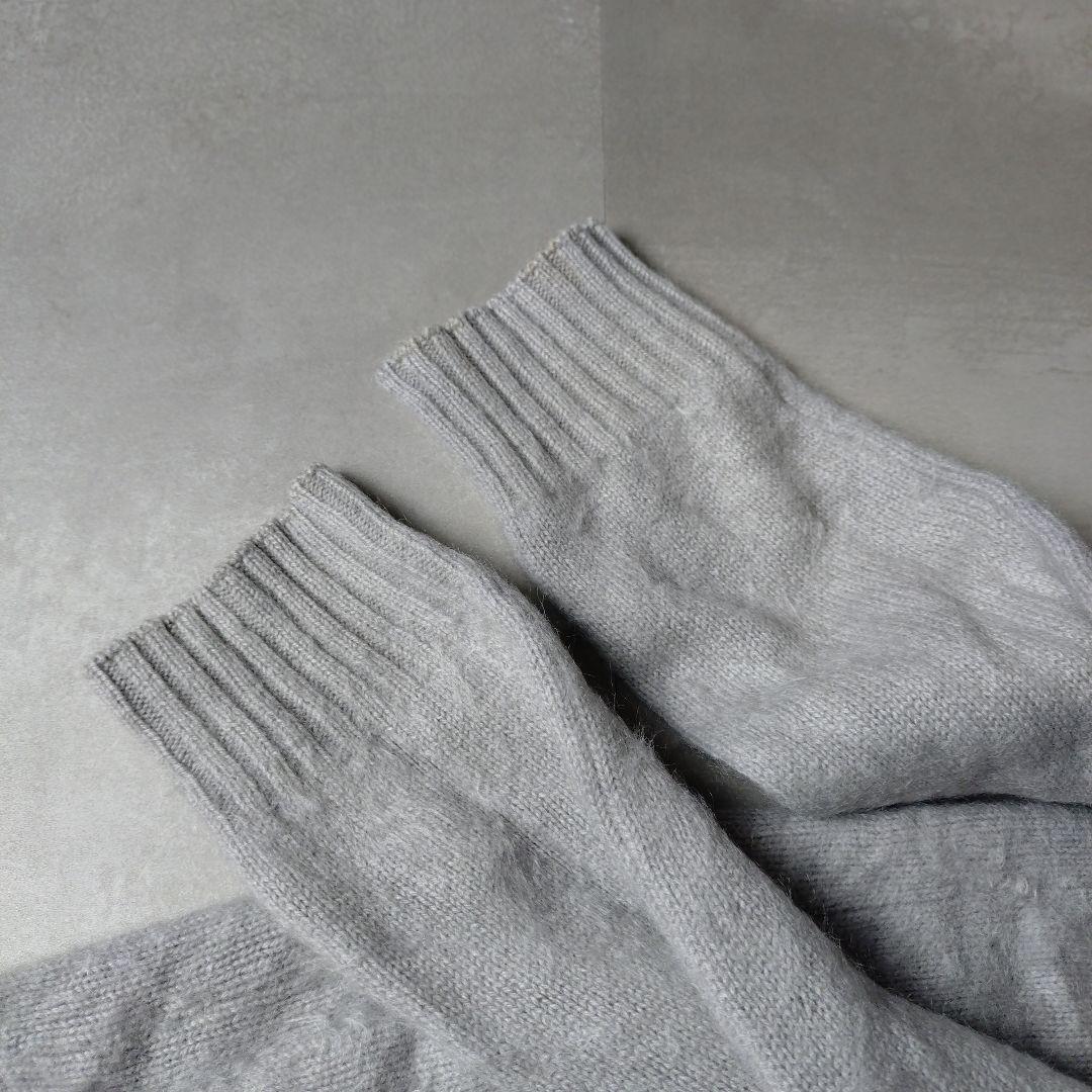 Drawerカシミヤ100%シャギー ロングニットカーディガン