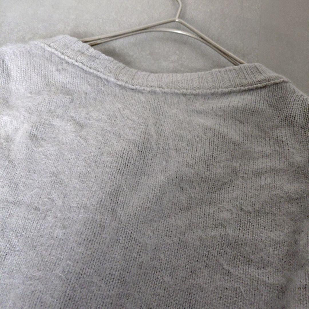 Drawerカシミヤ100%シャギー ロングニットカーディガン