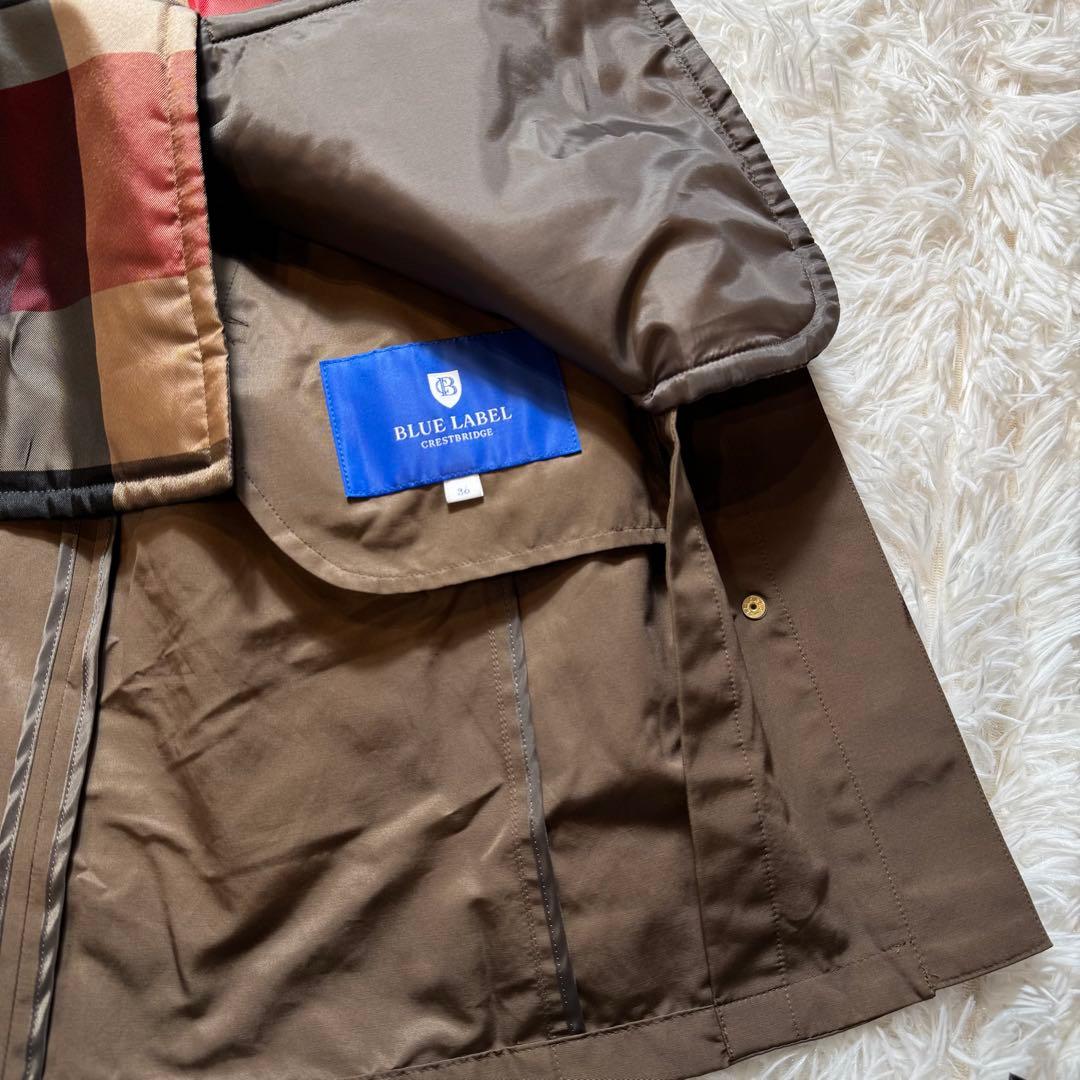 未使用級 ブルーレーベルクレストブリッジ モッズコート ファーフード ライナー付