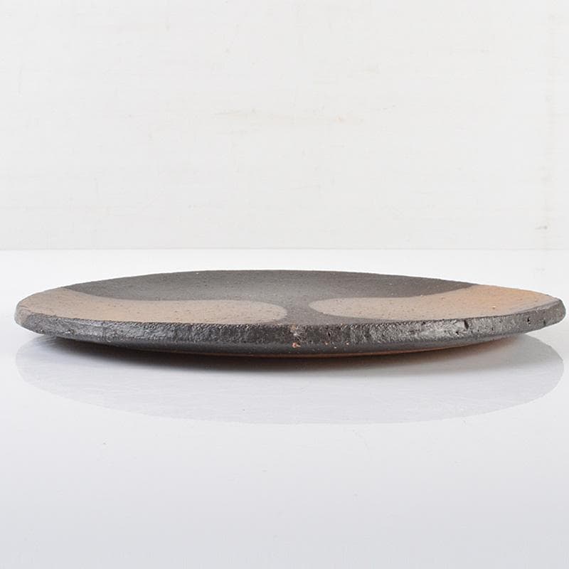 信楽焼　神山易久作　自然釉　皿　直径約22cm　N　R6375