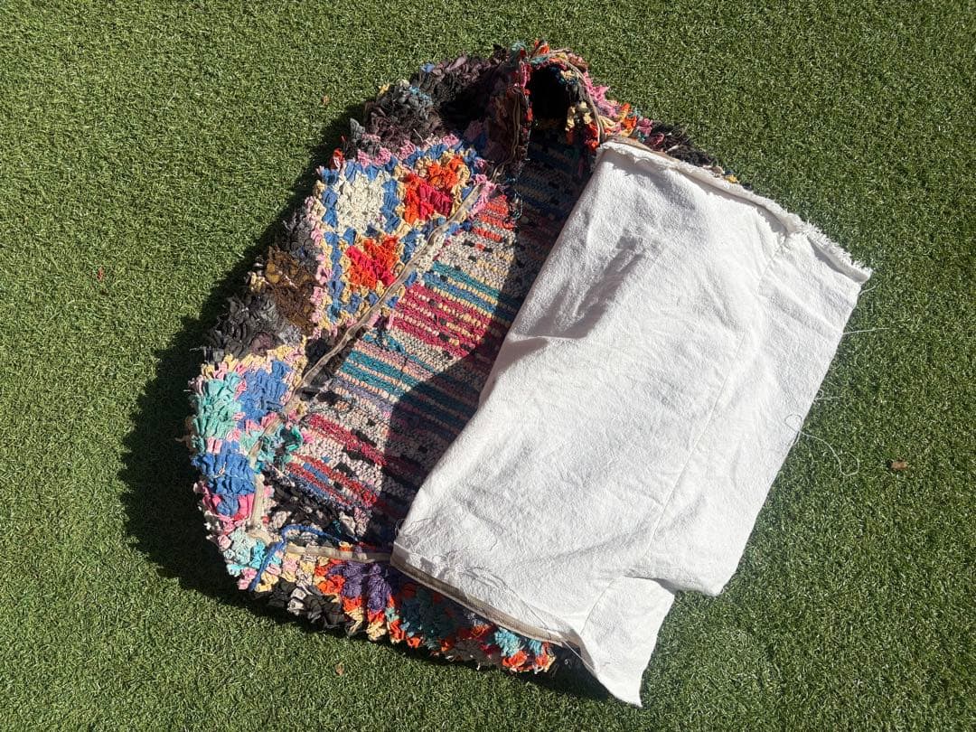 モロッコ　プフ　pouf アジラル　オットマン クッション　ラグ　147