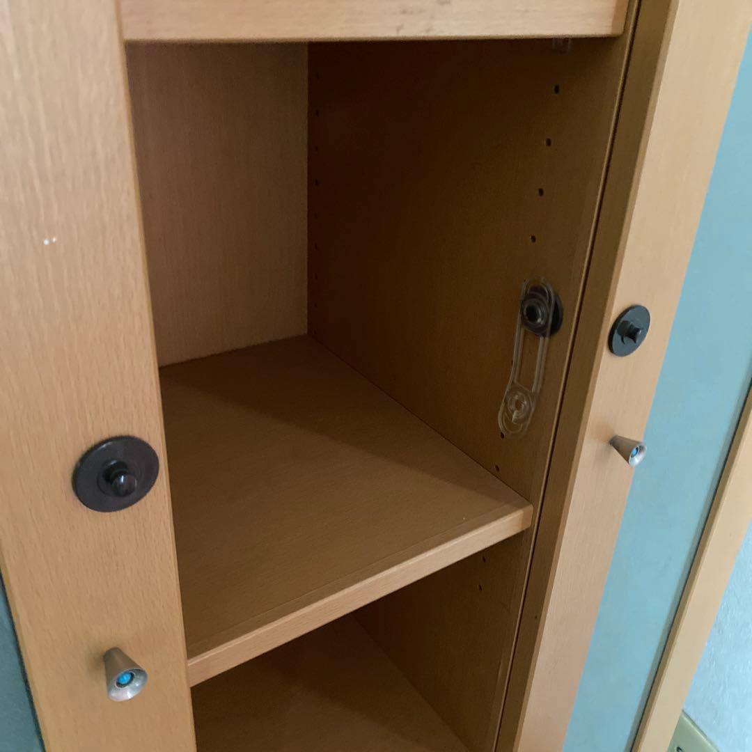 木製ガラス扉本棚 高さ約180cm