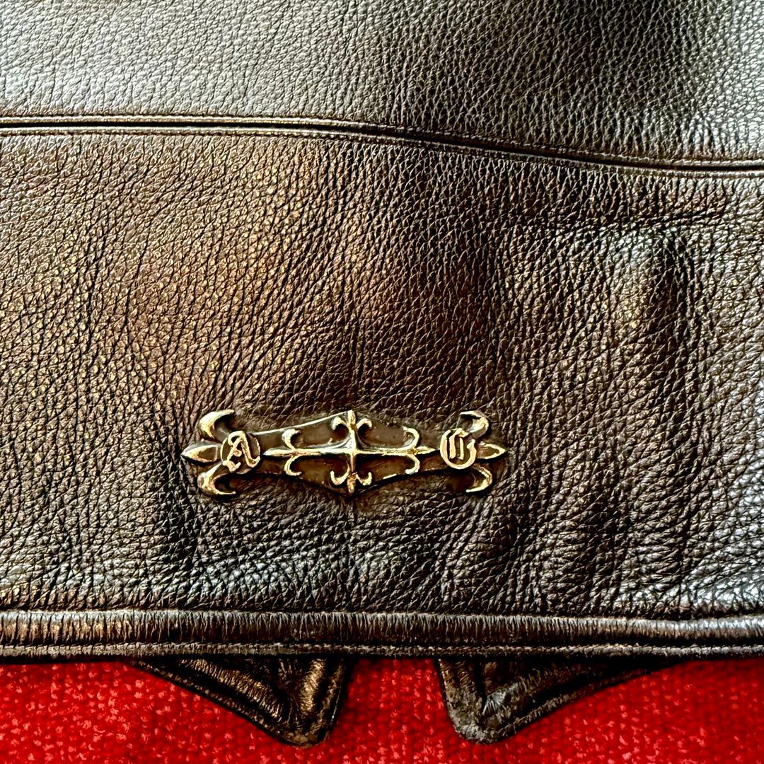 A&Gエーアンドジー レザーベスト シルバー925本革&スティングレー￼￼エイ革