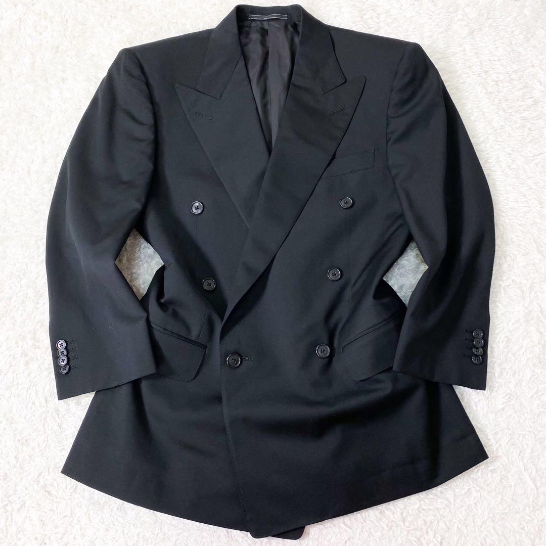 エルメネジルドゼニア テーラードジャケット ダブル サイズ48(M) 黒 ウール