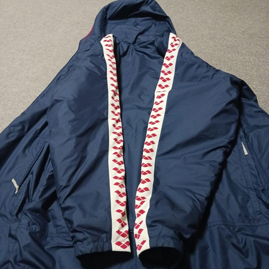 【arena】 フード付きベンチコート　起毛　競泳　サイズＬ