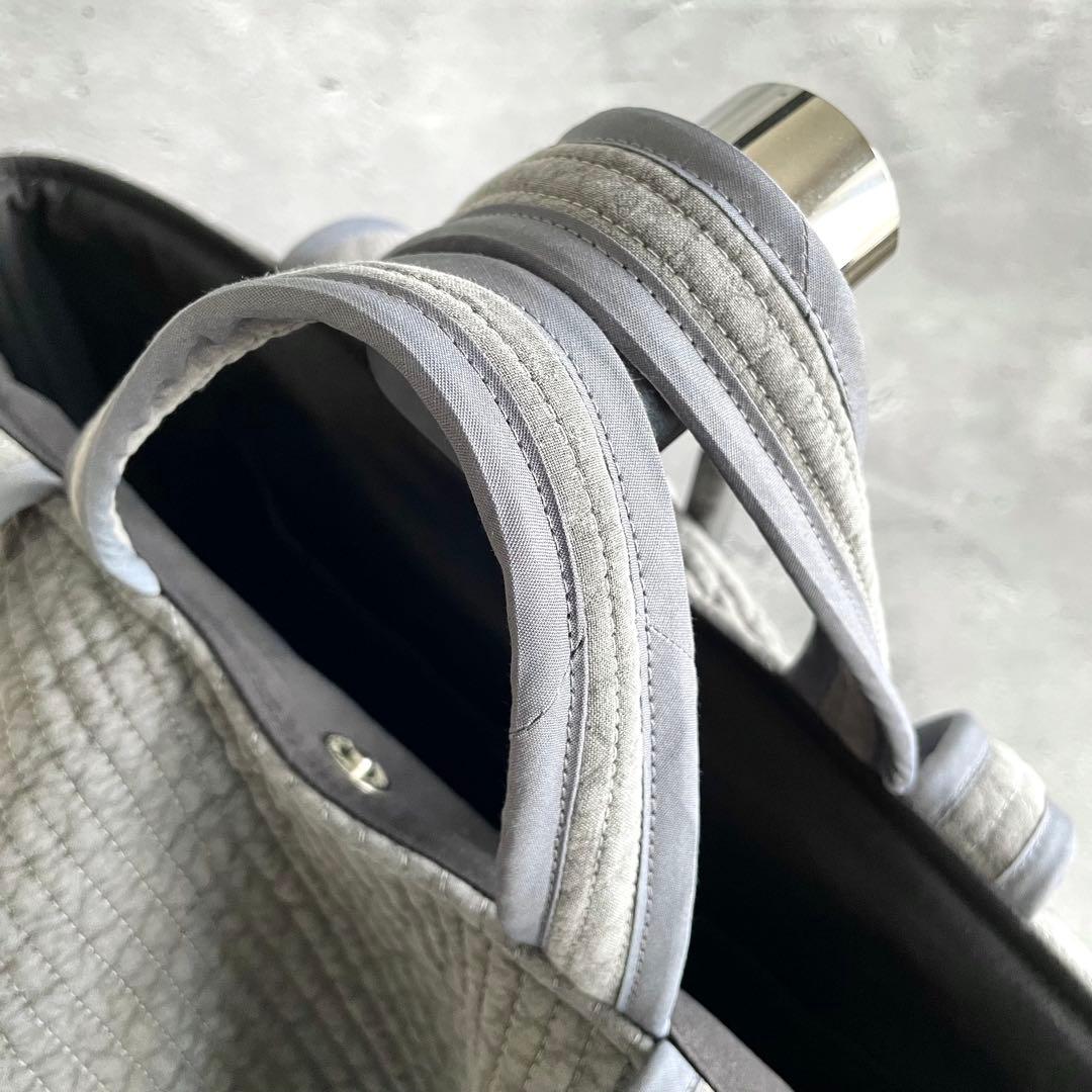 フリル付きヌビトートバッグ　2way ヌビバッグ　グレー　ハンドメイド