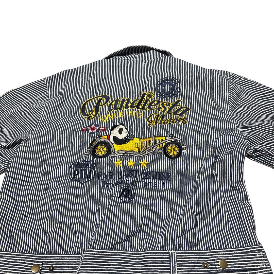 パンディエスタジャパン つなぎ　刺繍　ヒッコリー pandiesta japan