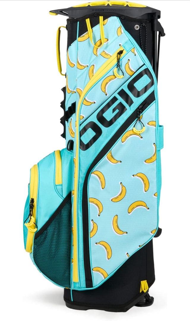 【新品】OGIO スタンド式ゴルフバッグ 水色 バナナ柄