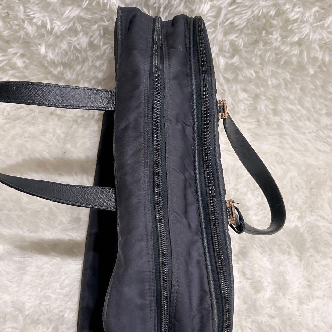 PRADA プラダ ナイロン ビジネスバッグ ブリーフケース ネイビー 三角ロゴ