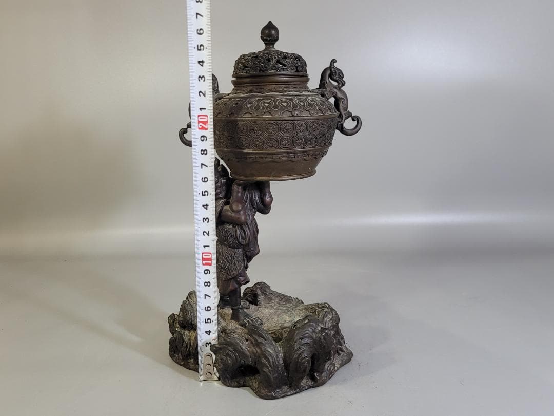 古美術 銅 鬼力 香炉