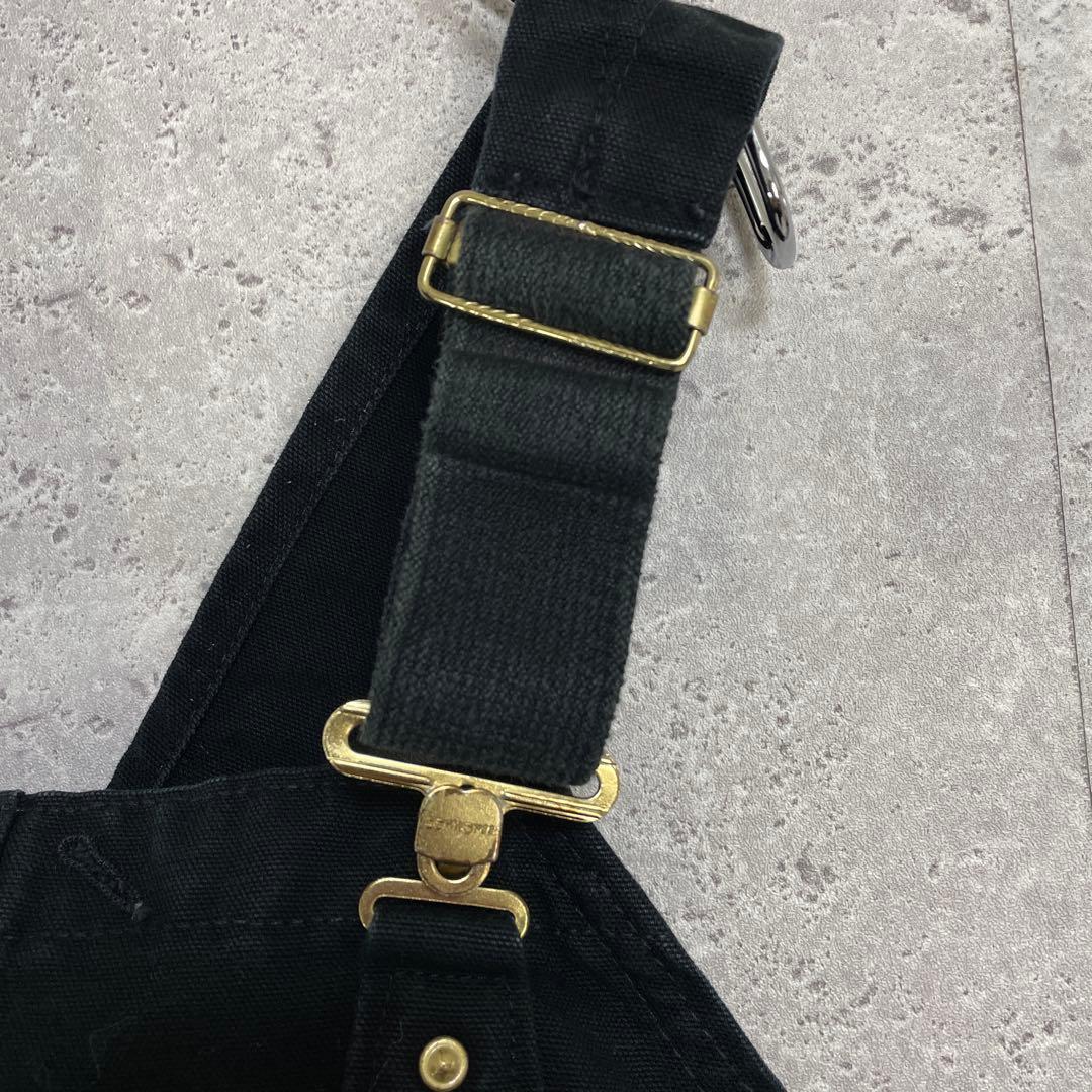 カーハート　USA製ブラックオーバーオールダック地　ダブルニー W46 L30