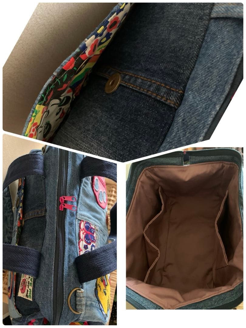 【anz.】ワイヤー口金ボストンバッグ(L)×3、ぽってりトートバッグ×2