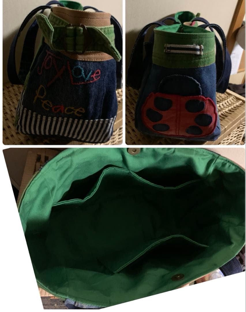 【anz.】ワイヤー口金ボストンバッグ(L)×3、ぽってりトートバッグ×2