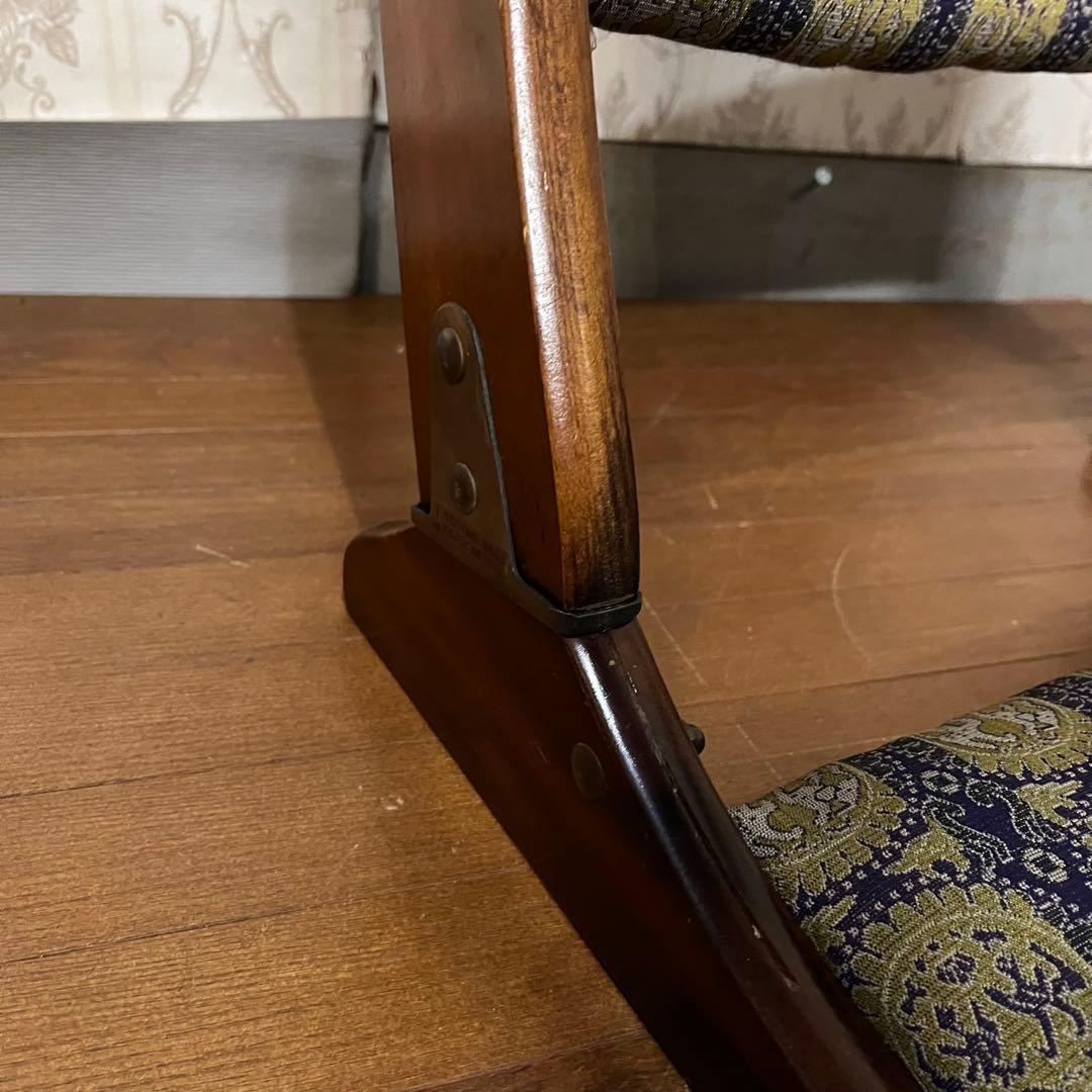 【アンティーク】昭和レトロ hikari 折り畳み座椅子 和風 座敷椅子 古道具