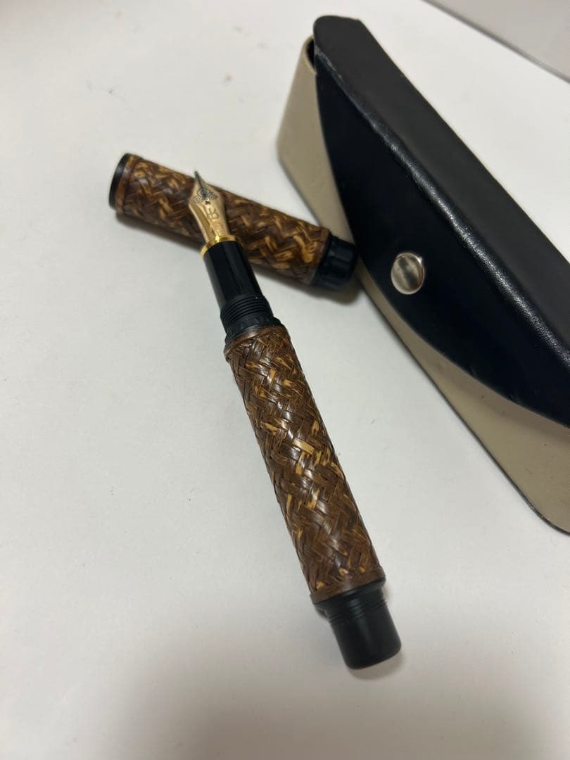 プラチナ万年筆 出雲竹編　 横網代　虎斑（とらふ） 18Kペン先