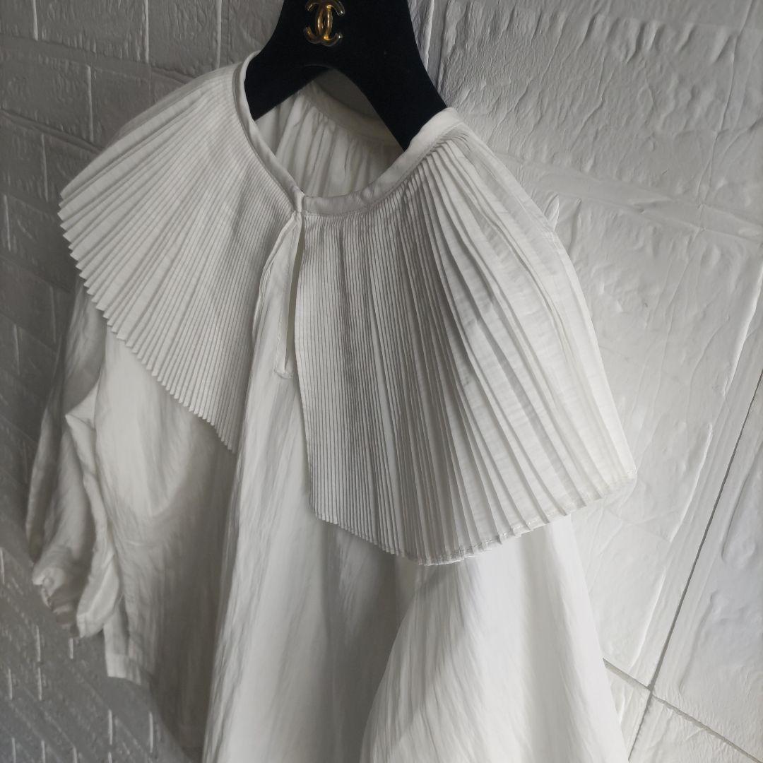 美品✨MACHATT 　マチャット　プリーツカラーブラウス 　ビッグカラー