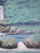 【真作】絵画　間宮正　日本画10号　黒沢渓瀑　静寂と癒しの一枚　共シール　V84