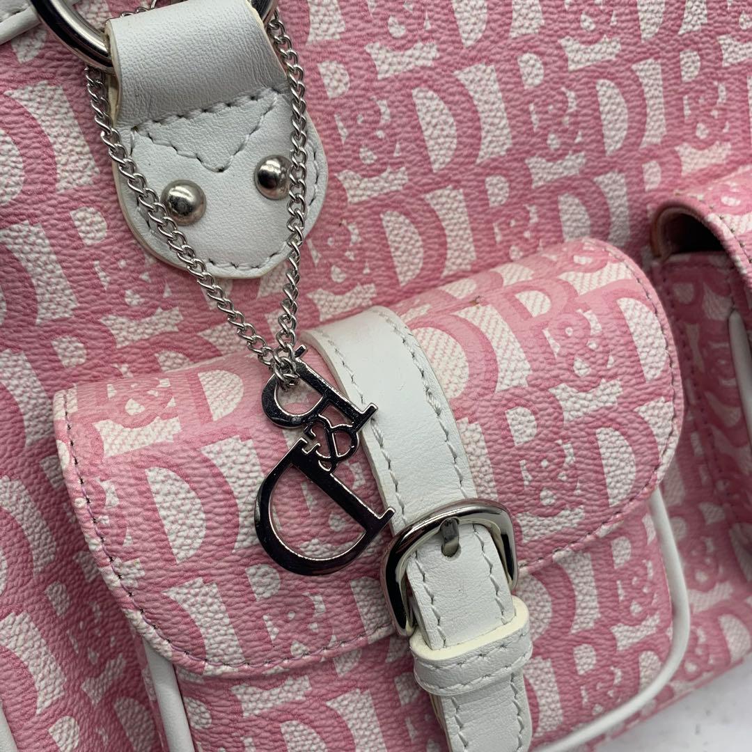 Pinky &Dianne トートバッグ　キャンバス　レザー　ピンク