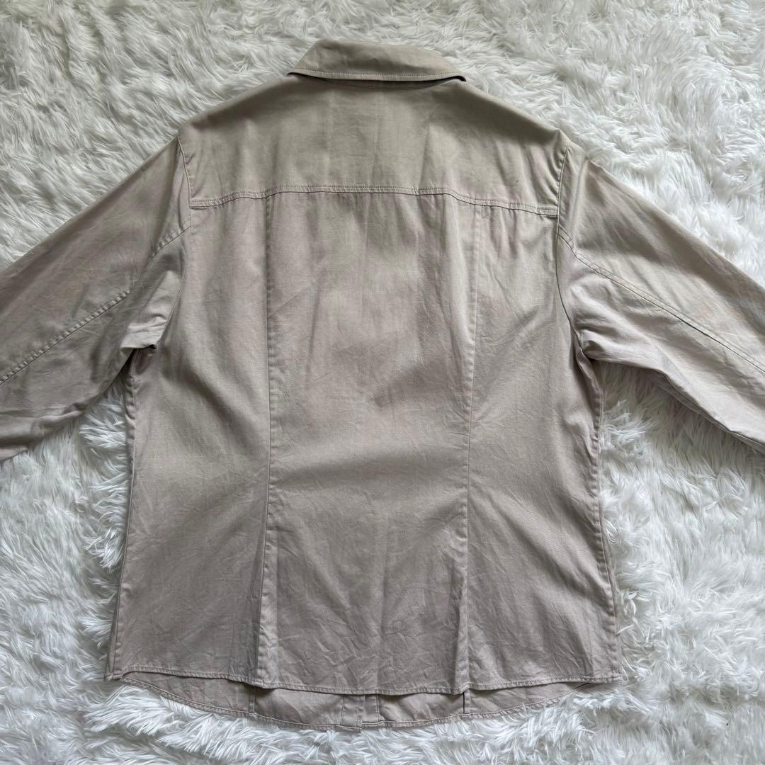 美品 BURBERRY バーバリー コットンシャツ ベージュ ノバチェック 46