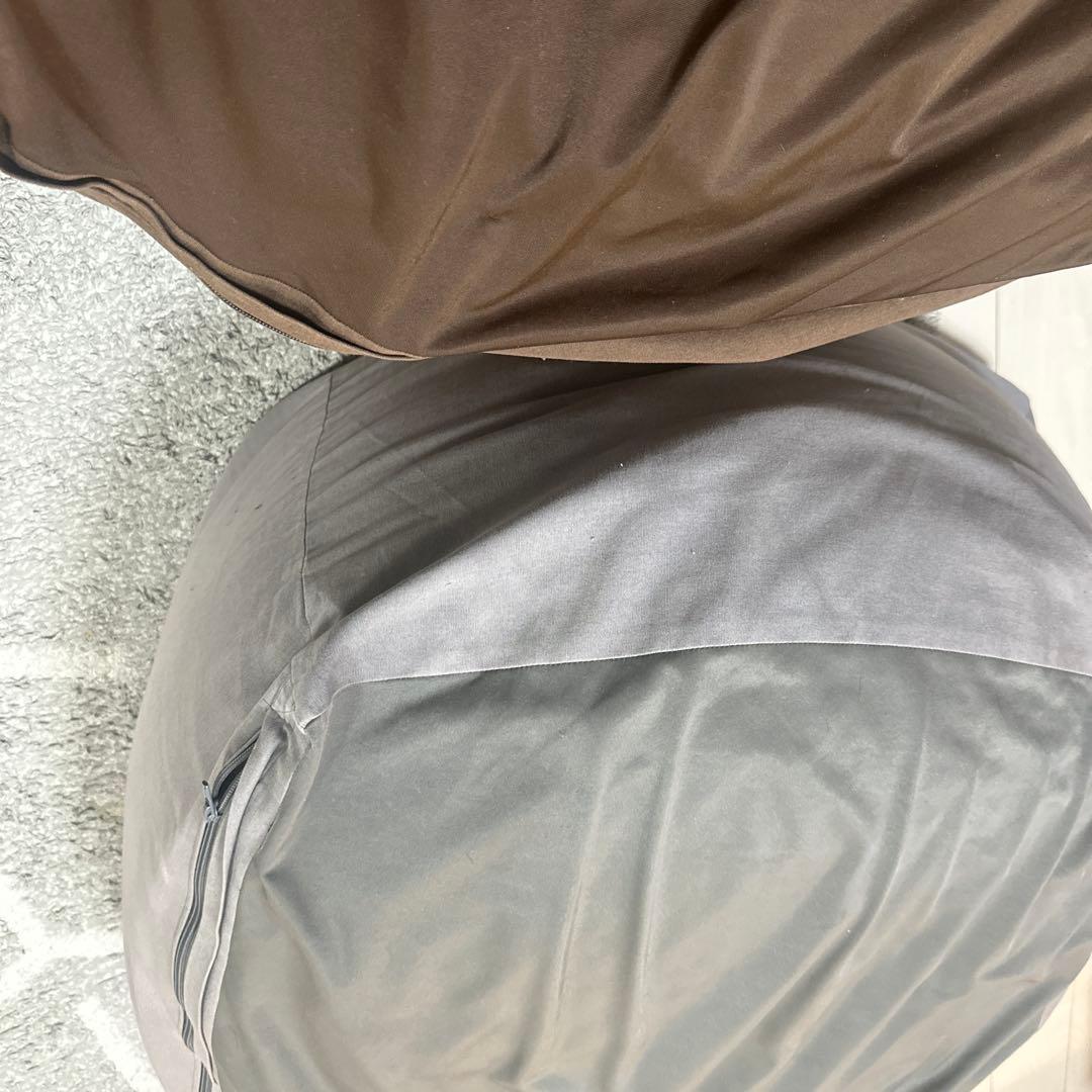 無印良品 人をダメにするソファ 本体 カバー付き 大　グレー、茶色2個セット