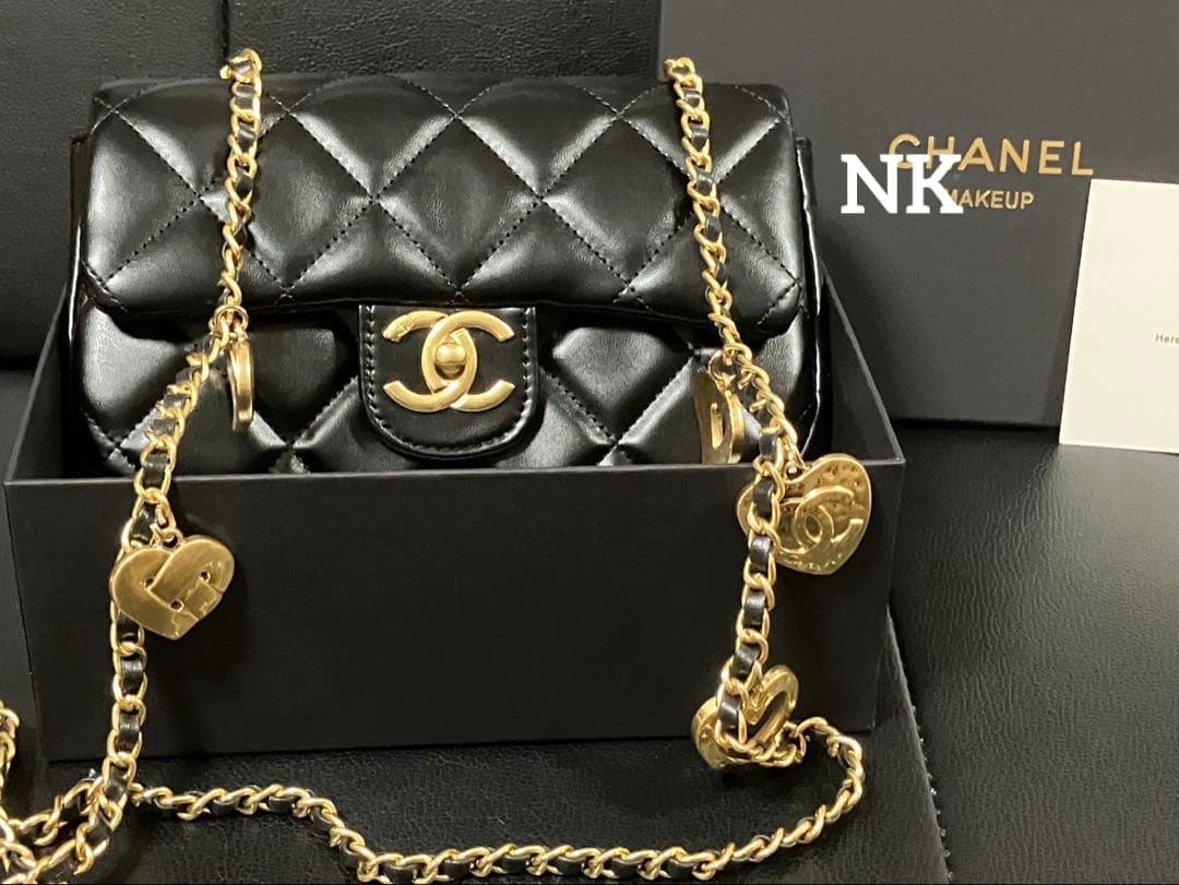 ハートチェーン　シャネル　ノベルティ　ショルダーバッグ　VIP. ブラック 2