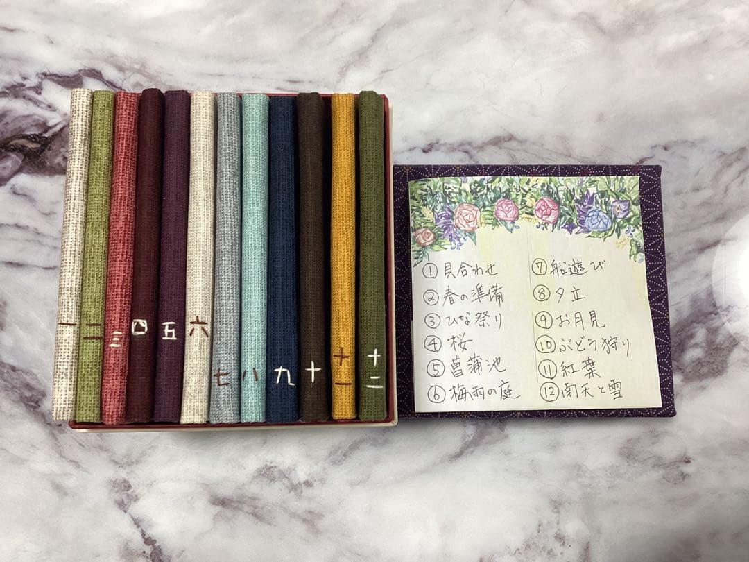 超レア★ フェリシモ◆風流にめぐる季節刺しゅうミニ屏風 12ヶ月完成品◆石井寛子