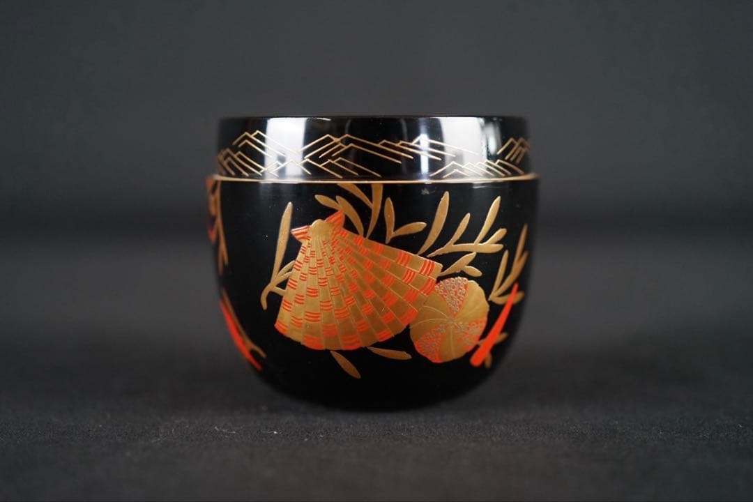 中村宗悦 而妙斎好写 海松貝蒔絵 大棗 共箱 茶道具