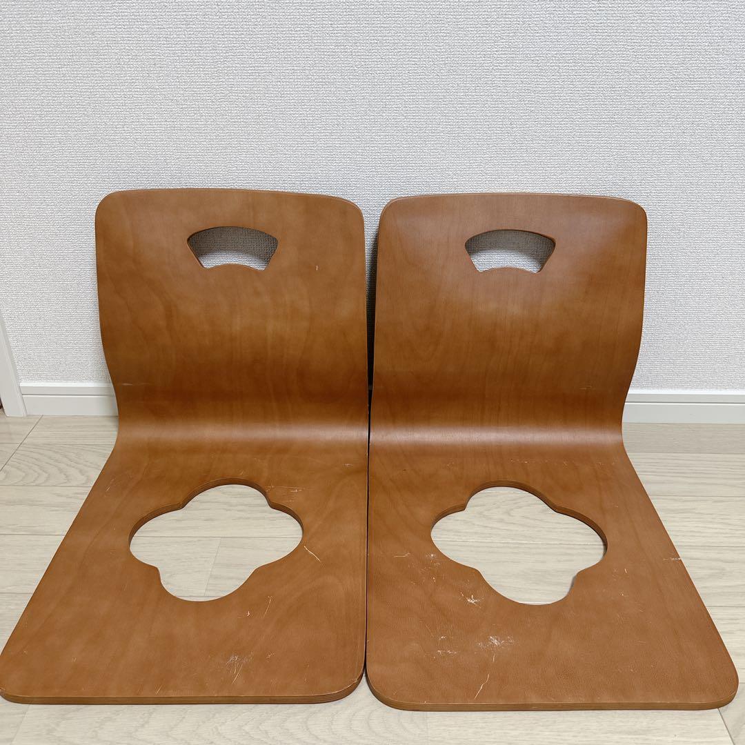 【7脚まとめて】木製座椅子　曲げ座椅子　和座椅子　旅館椅子　温泉椅子　ブラウン