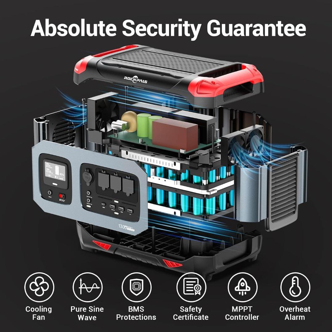 ROCKPALS ポータブル電源 RP1300 1254Wh 2台セット