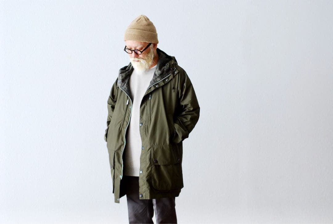 【レア】ホワイトマウンテニアリング×バブアー HIKING JACKET カーキ