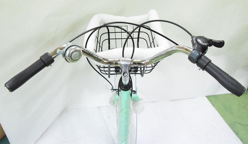 新品送料無料 折りたたみ自転車6段変速２４インチミニベロママチャリカゴ付折り畳み