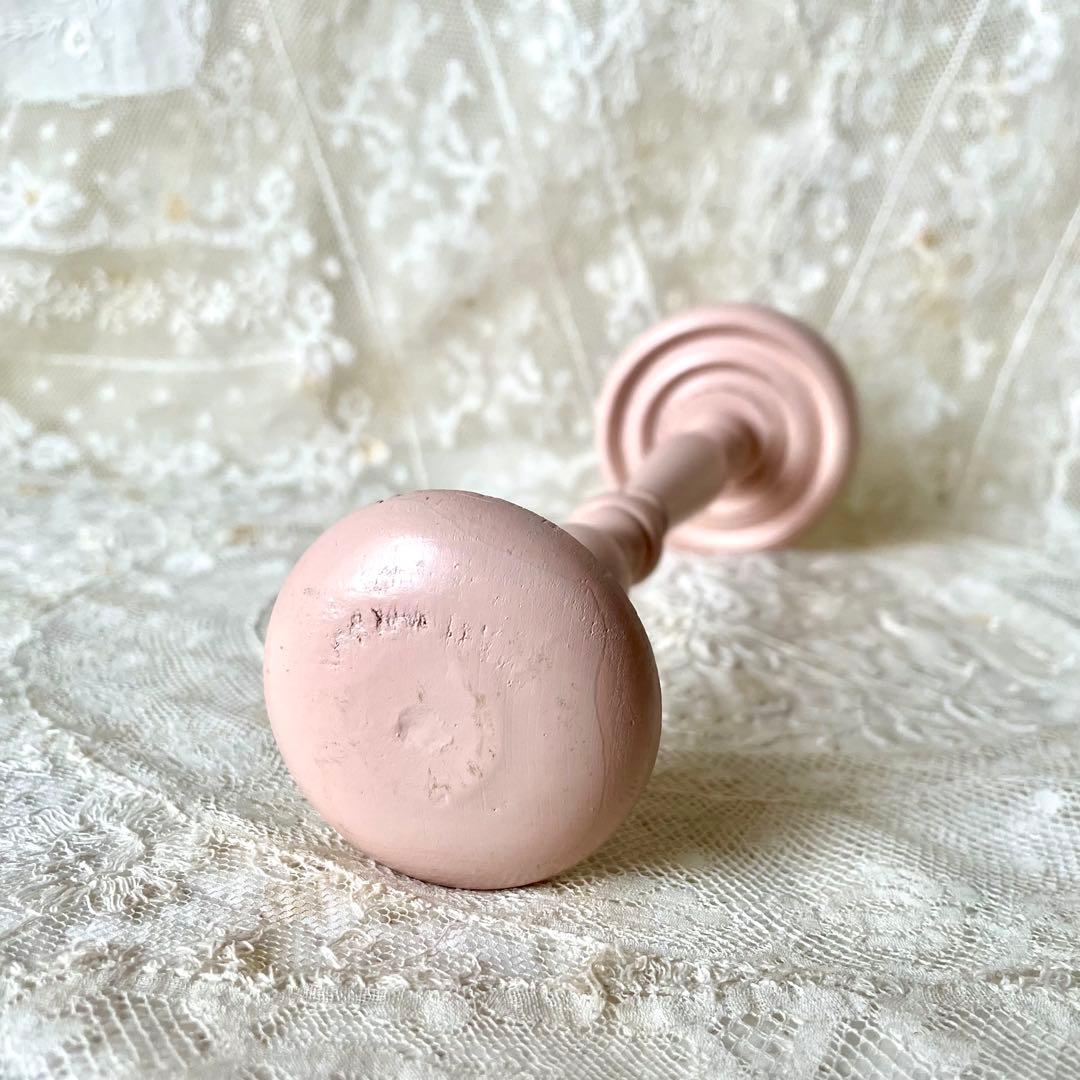 ストロベリーミルクピンクのハットスタンド　フランスアンティーク　ベビー　ドール