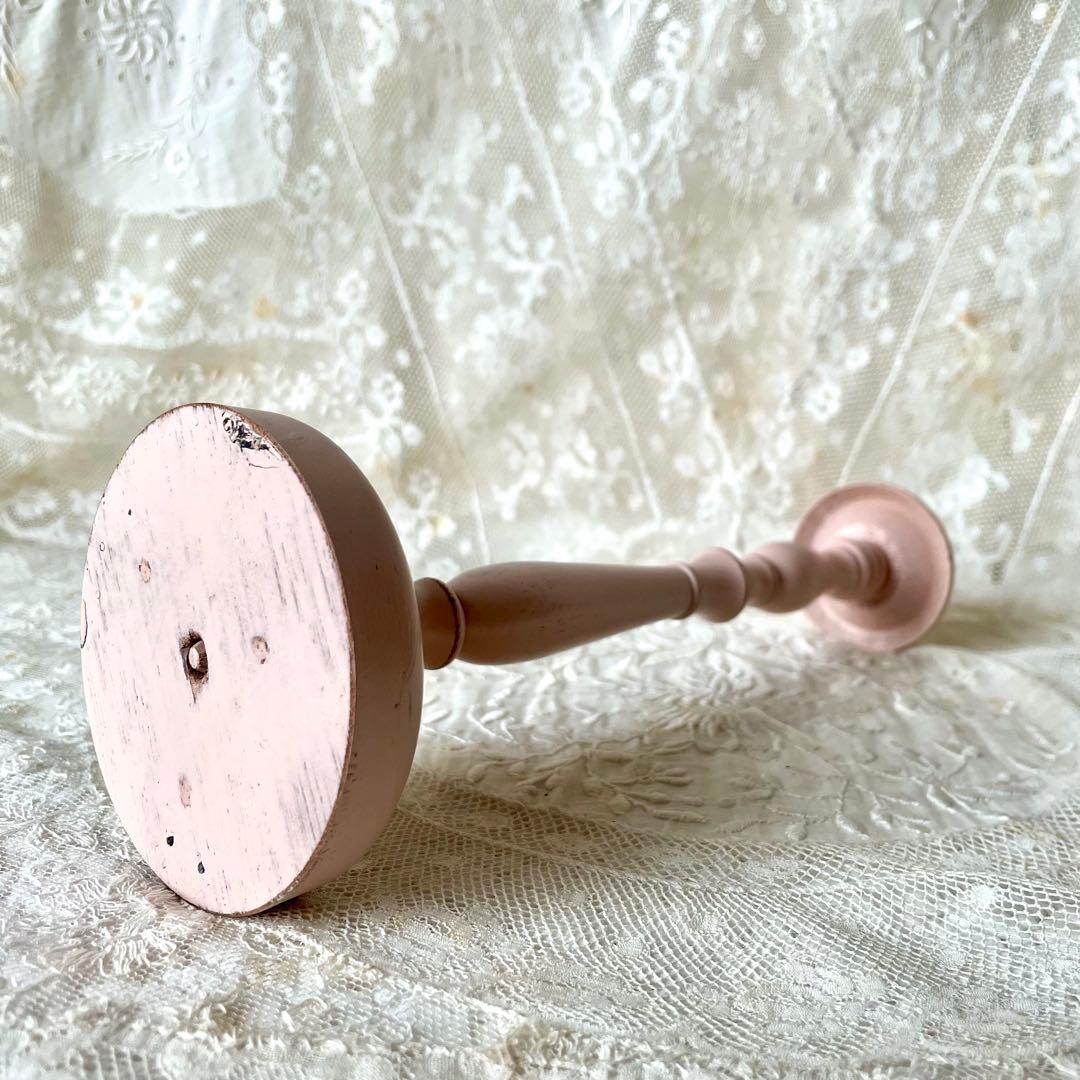 ストロベリーミルクピンクのハットスタンド　フランスアンティーク　ベビー　ドール