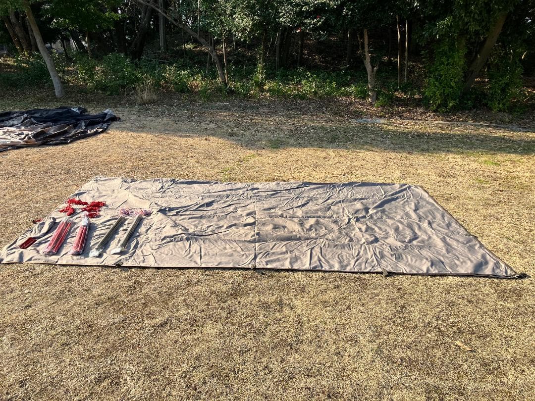 ポリコットン クイックキャンプ レクタタープ QC-TCRT400 ポール付