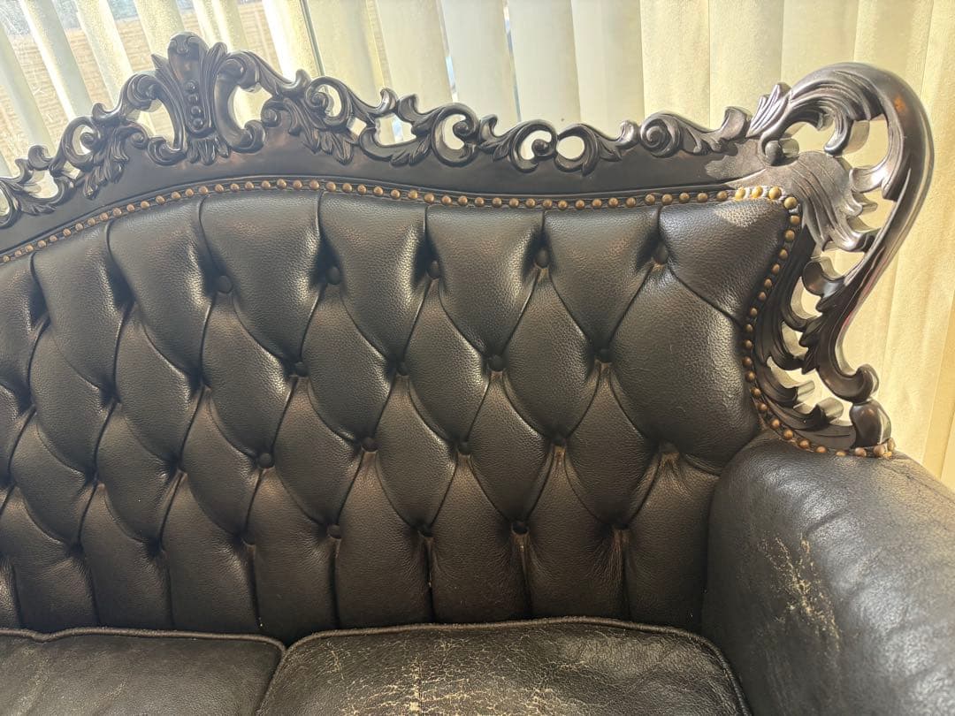 バロックスタイル ブラックソファ