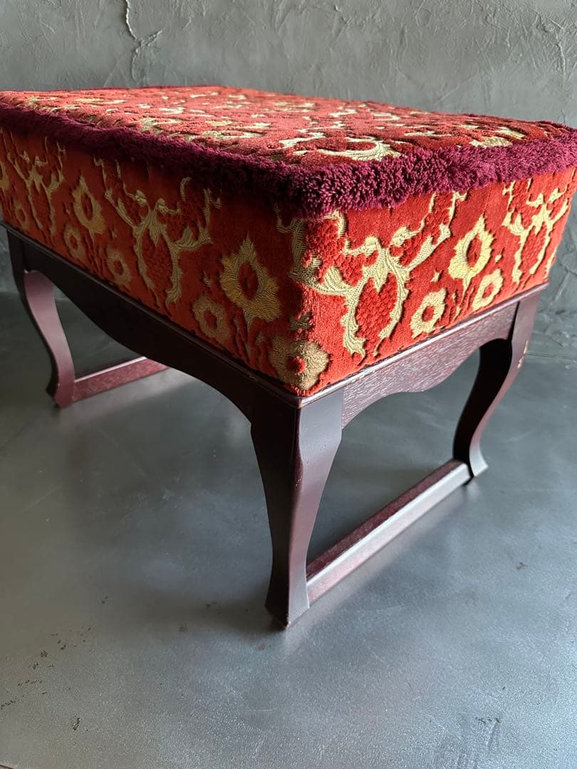 お値下げ‼️ヴィンテージ　スツール　ベンチ　金華織のような