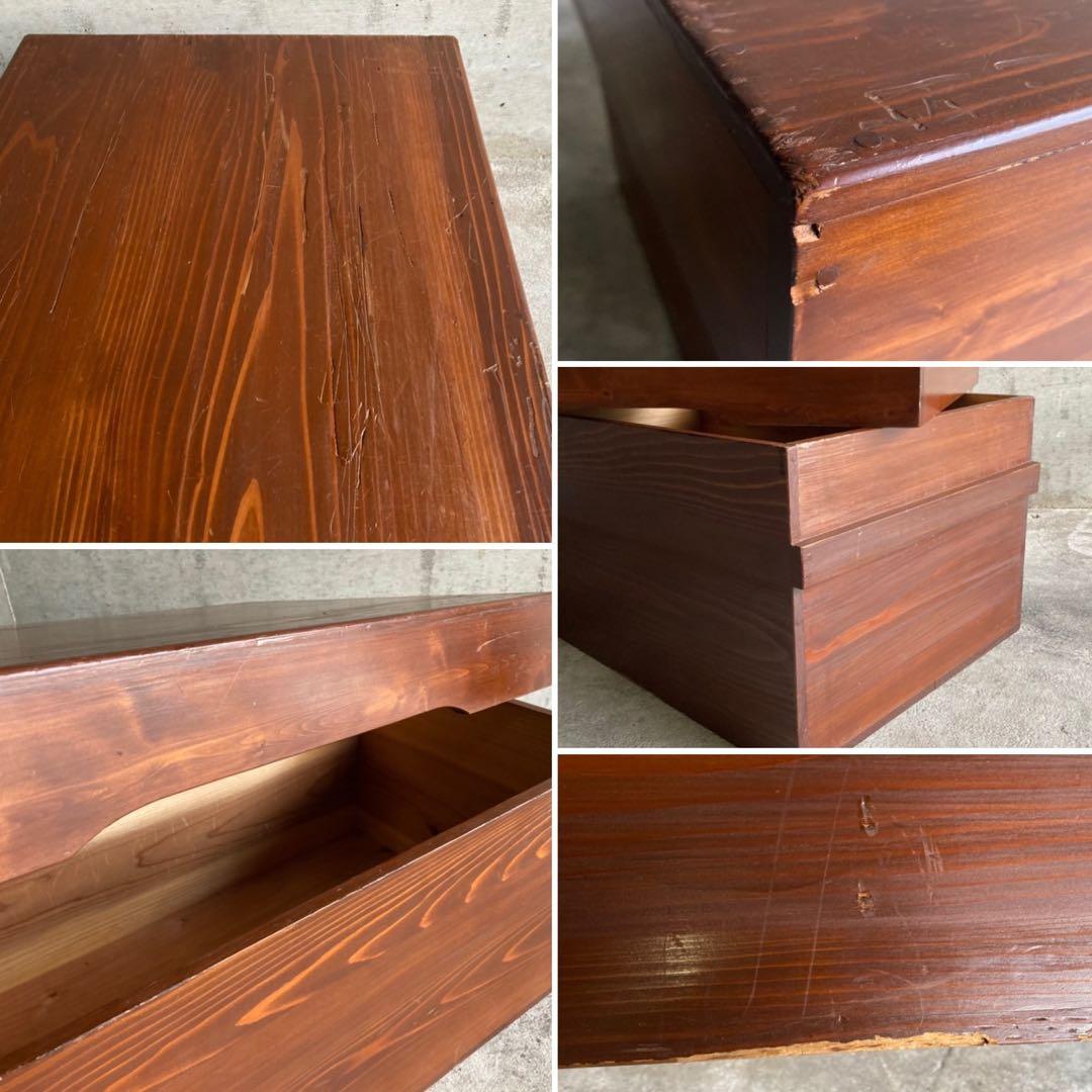 古い木箱 木製 ケース ボックス 飾り台 置物台 展示台 大型 収納 昭和レトロ